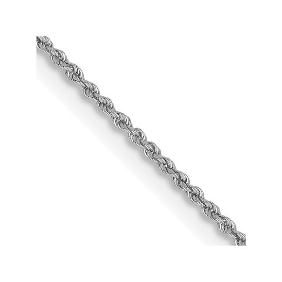Kazi Luxury 14K White Gold 22 inch 1.5mm Regular Rope with Lobster Clasp Chain